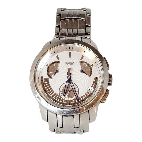 Swatch RARE Irony Retrograde Blue Signs YRS402G 2007 Mens Watch New Battery - Picture 2 of 8